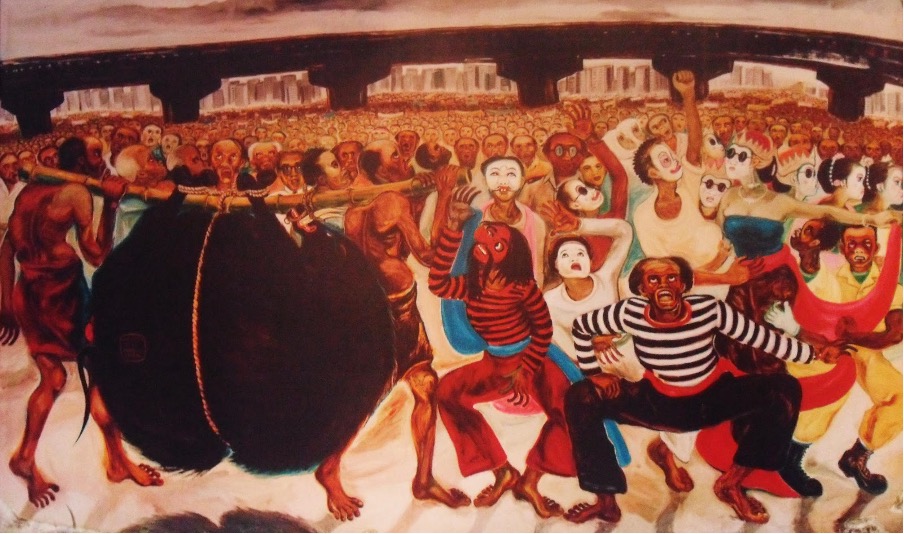 Figure 1 - Berburu celeng (1998) oleh Djoko Pekik